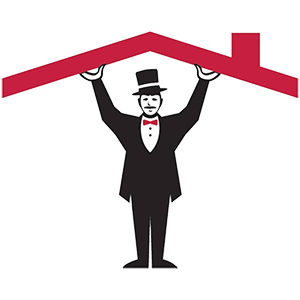 Jim Miller Inc. logo icon - man holding up a roof